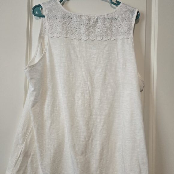 Faded Glory White Lace Accent Tank Top - Picture 3 of 3